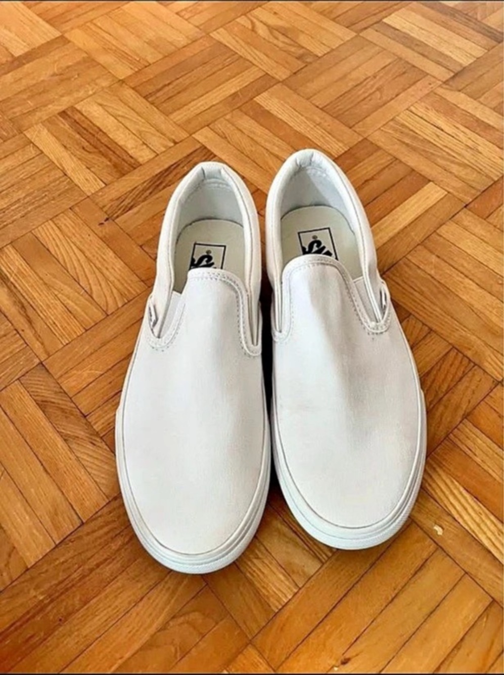 Vans Classic Slip-On Platform Sneakers in White